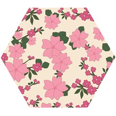 Floral Vintage Flowers Wooden Puzzle Hexagon by Dutashop