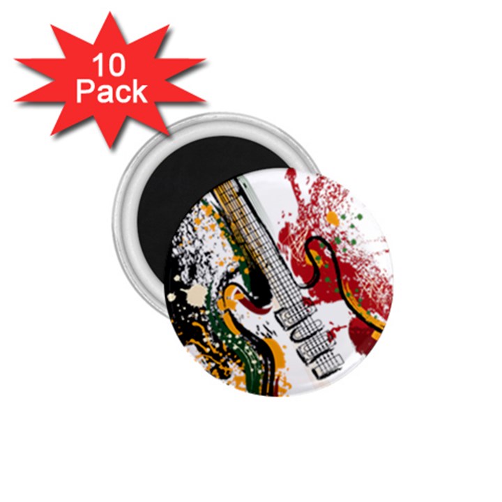 Electric Guitar Grunge 1.75  Magnets (10 pack) 