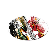 Electric Guitar Grunge Sticker (oval) by Salman4z