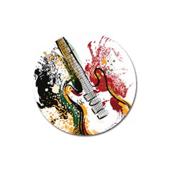 Electric Guitar Grunge Magnet 3  (round) by Salman4z