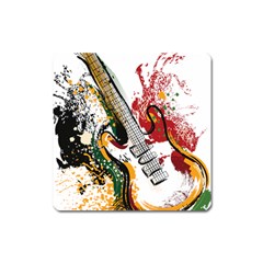 Electric Guitar Grunge Square Magnet by Salman4z