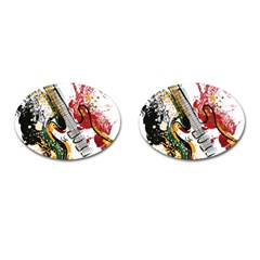 Electric Guitar Grunge Cufflinks (oval) by Salman4z