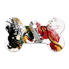 Electric Guitar Grunge Dog Tag Bone (one Side) by Salman4z