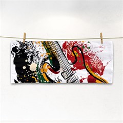 Electric Guitar Grunge Hand Towel by Salman4z