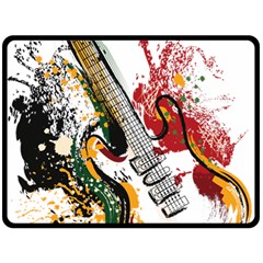 Electric Guitar Grunge Fleece Blanket (large) by Salman4z