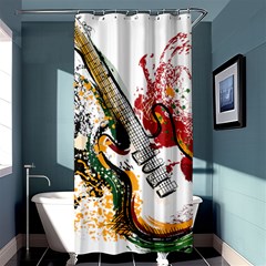 Electric Guitar Grunge Shower Curtain 36  X 72  (stall)  by Salman4z