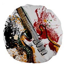 Electric Guitar Grunge Large 18  Premium Round Cushions by Salman4z