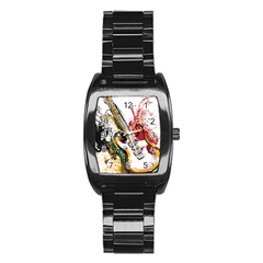 Electric Guitar Grunge Stainless Steel Barrel Watch by Salman4z