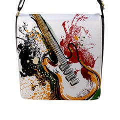 Electric Guitar Grunge Flap Closure Messenger Bag (l) by Salman4z