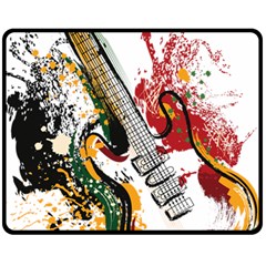 Electric Guitar Grunge Two Sides Fleece Blanket (medium) by Salman4z