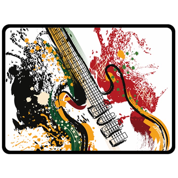 Electric Guitar Grunge Two Sides Fleece Blanket (Large)