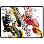 Electric Guitar Grunge Two Sides Fleece Blanket (Large) 80 x60  Blanket Back