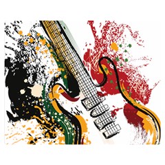 Electric Guitar Grunge Two Sides Premium Plush Fleece Blanket (medium) by Salman4z