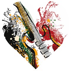 Electric Guitar Grunge Wooden Puzzle Heart by Salman4z