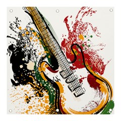 Electric Guitar Grunge Banner And Sign 3  X 3  by Salman4z