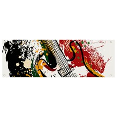 Electric Guitar Grunge Banner And Sign 9  X 3  by Salman4z