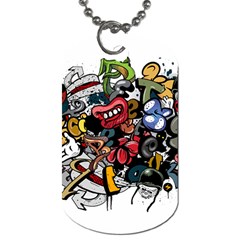 Mural Graffiti Paint Dog Tag (one Side) by Salman4z