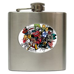 Mural Graffiti Paint Hip Flask (6 Oz) by Salman4z