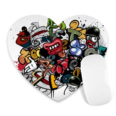 Mural Graffiti Paint Heart Mousepad by Salman4z