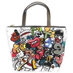 Mural Graffiti Paint Bucket Bag by Salman4z