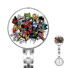 Mural Graffiti Paint Stainless Steel Nurses Watch by Salman4z