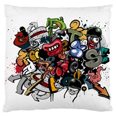 Mural Graffiti Paint Standard Premium Plush Fleece Cushion Case (one Side) by Salman4z