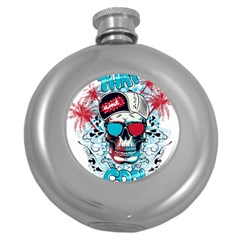 That Cool Graffiti Skull Round Hip Flask (5 Oz) by Salman4z