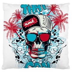 That Cool Graffiti Skull Large Premium Plush Fleece Cushion Case (one Side)