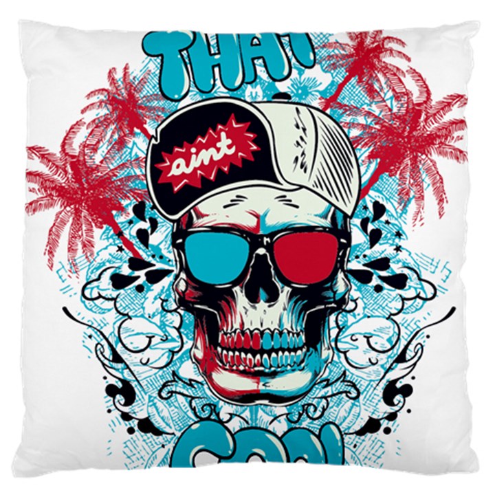 That Cool Graffiti Skull Large Premium Plush Fleece Cushion Case (Two Sides)