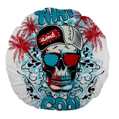 That Cool Graffiti Skull Large 18  Premium Flano Round Cushions by Salman4z