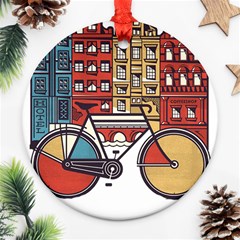 Amsterdam Graphic Design Poster Illustration Ornament (round) by Salman4z