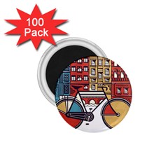 Amsterdam Graphic Design Poster Illustration 1 75  Magnets (100 Pack)  by Salman4z