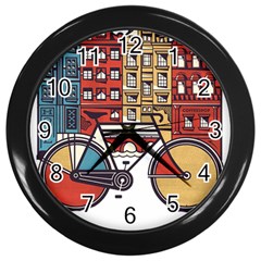 Amsterdam Graphic Design Poster Illustration Wall Clock (black) by Salman4z