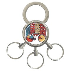 Amsterdam Graphic Design Poster Illustration 3-ring Key Chain by Salman4z