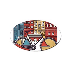 Amsterdam Graphic Design Poster Illustration Sticker (oval) by Salman4z