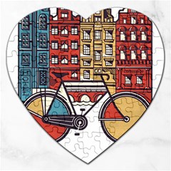 Amsterdam Graphic Design Poster Illustration Jigsaw Puzzle (heart) by Salman4z