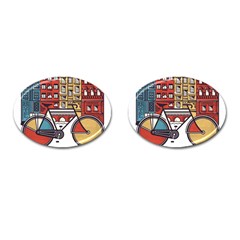 Amsterdam Graphic Design Poster Illustration Cufflinks (oval) by Salman4z