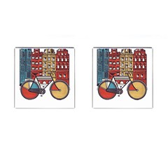 Amsterdam Graphic Design Poster Illustration Cufflinks (square) by Salman4z