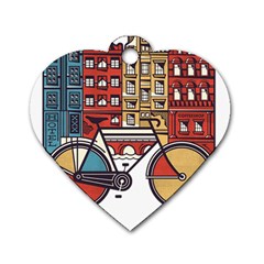 Amsterdam Graphic Design Poster Illustration Dog Tag Heart (two Sides) by Salman4z