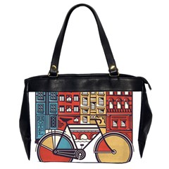 Amsterdam Graphic Design Poster Illustration Oversize Office Handbag (2 Sides) by Salman4z