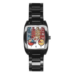 Amsterdam Graphic Design Poster Illustration Stainless Steel Barrel Watch by Salman4z