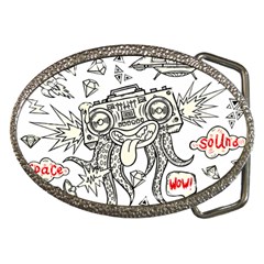 Drawing Clip Art Hand Painted Abstract Creative Space Squid Radio Belt Buckles by Salman4z