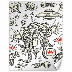 Drawing Clip Art Hand Painted Abstract Creative Space Squid Radio Canvas 18  X 24  by Salman4z