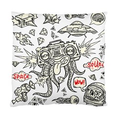 Drawing Clip Art Hand Painted Abstract Creative Space Squid Radio Standard Cushion Case (two Sides) by Salman4z