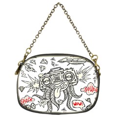 Drawing Clip Art Hand Painted Abstract Creative Space Squid Radio Chain Purse (two Sides) by Salman4z