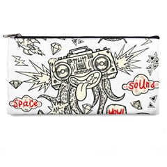 Drawing Clip Art Hand Painted Abstract Creative Space Squid Radio Pencil Case by Salman4z