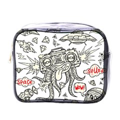 Drawing Clip Art Hand Painted Abstract Creative Space Squid Radio Mini Toiletries Bag (one Side) by Salman4z