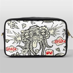 Drawing Clip Art Hand Painted Abstract Creative Space Squid Radio Toiletries Bag (one Side) by Salman4z