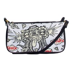 Drawing Clip Art Hand Painted Abstract Creative Space Squid Radio Shoulder Clutch Bag by Salman4z