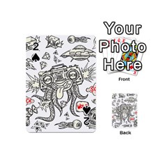 Drawing Clip Art Hand Painted Abstract Creative Space Squid Radio Playing Cards 54 Designs (mini) by Salman4z